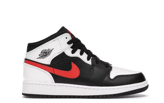 AIR JORDAN 1 MID (GS) 'WHITE BLACK CHILE RED'